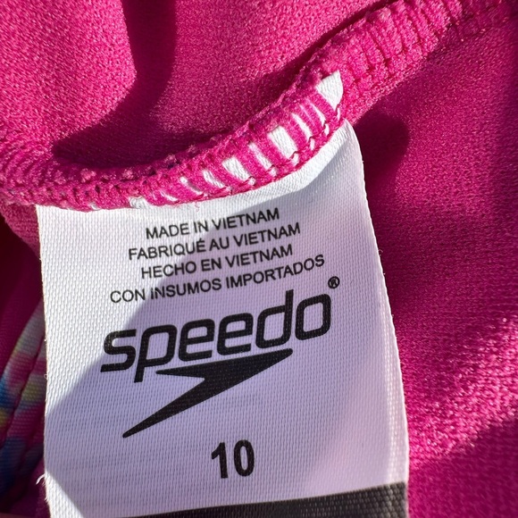 Speedo Girls Pink One Piece Swim Suit  Size 10 - Picture 3 of 4